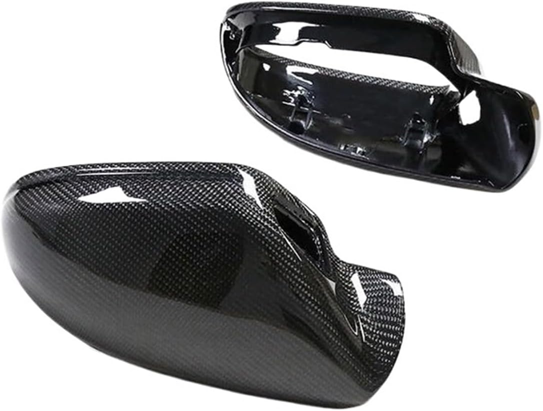 Real Carbon Fiber Car Side Mirror Cover Replacement RearView Mirror Caps Cover Compatible For Audi A6 C7 S6 RS6 2012-2018 Rearview Shell (Color : Without Side Assist)