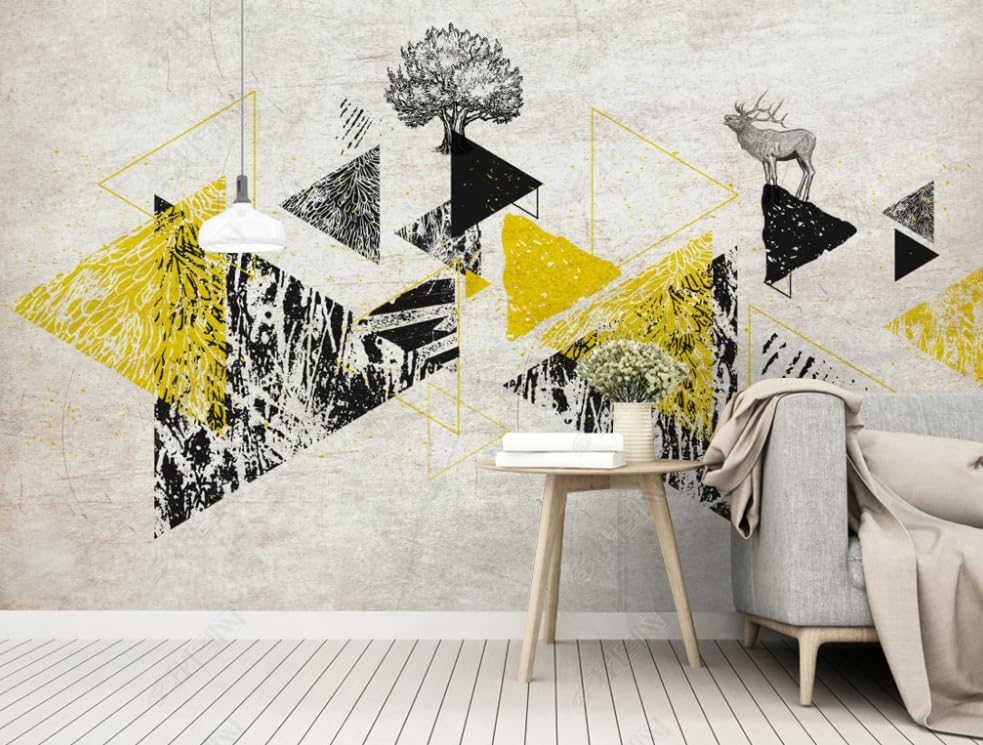 Papier peint intissé triangle pour une ambiance salon moderne et chaleureuse - 2