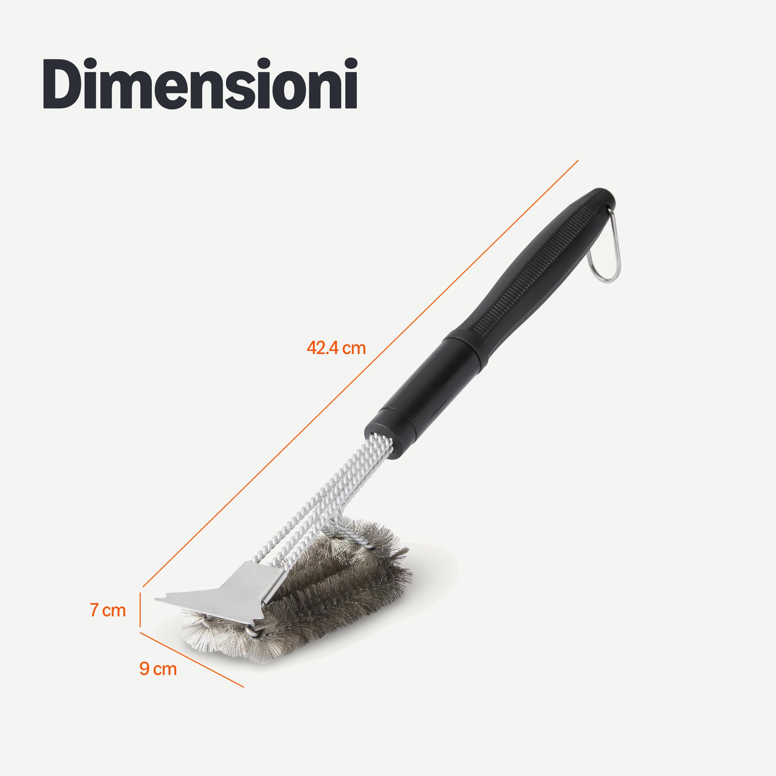 Amazon Basics, Raschietto e Spazzola per Griglie, Argento, 1 Pezzo