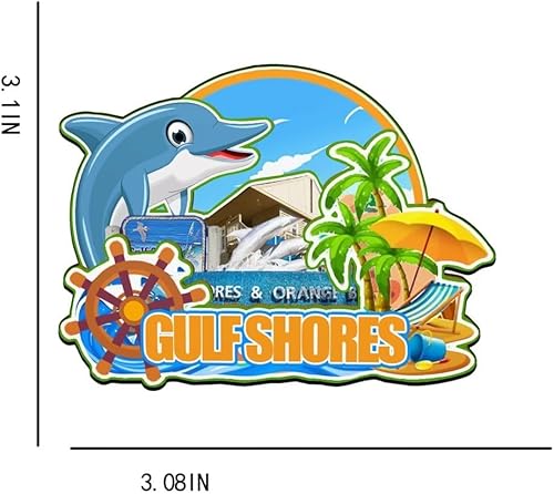 Miniatura 3 de Gulf Shores Alabama USA - Imán de madera para nevera, monumentos 3D, recuerdos coleccionables de viaje, decoración hecha a mano -3492