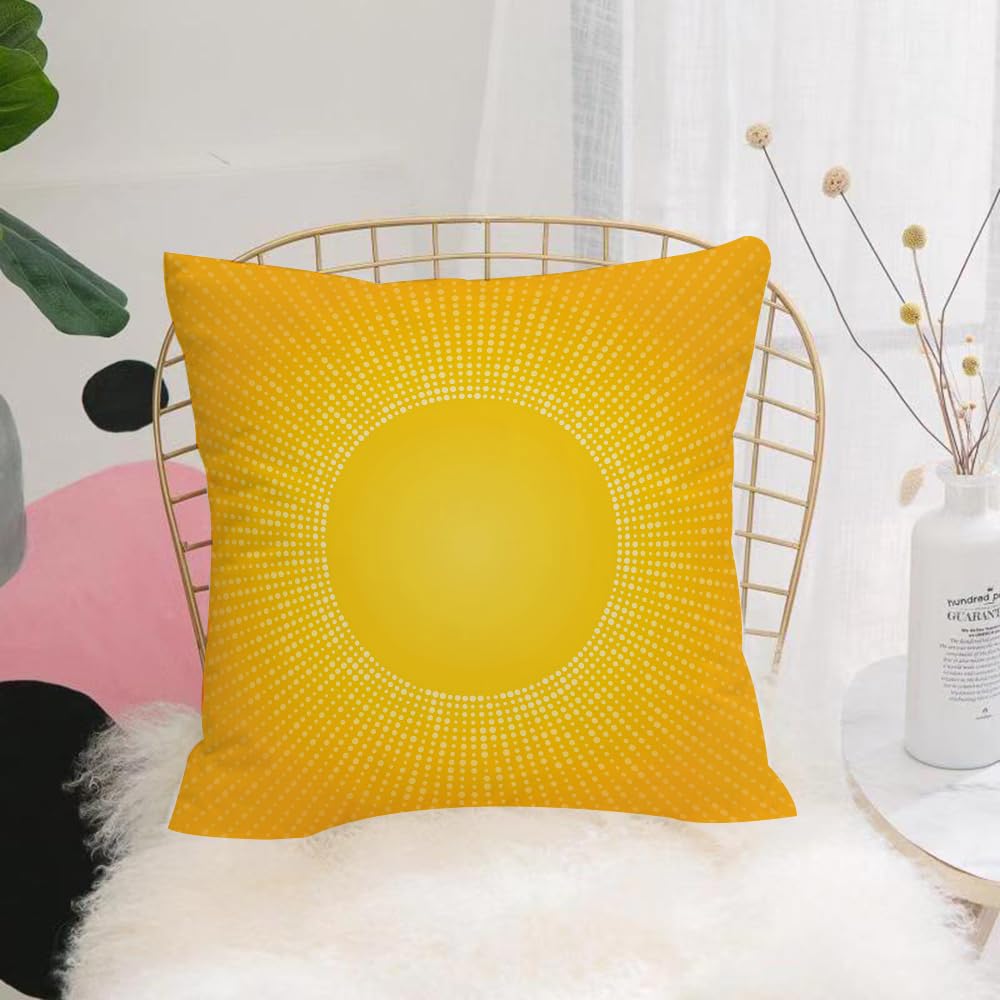 HYOSXW Cushion Cover,Throw Pillow Case Home Decorative for Living Room Bedroom Sofa Chair 16X16 Inch,Moden digital image of the sun with ine in Cool Circle Pixel,Pillowcase 40X40cm
