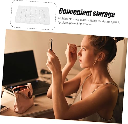 Miniatura 3 de Vaguelly Acrylic Lipstick Holder 26-Grid Makeup Organizer for Vanity Delicate Lipstick Rack Dustproof Design for Beauty Enthusiasts