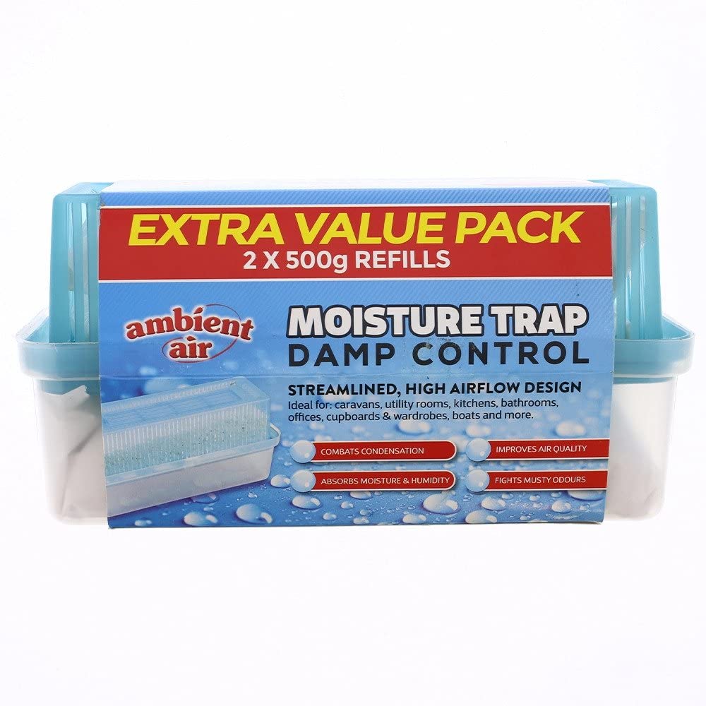 DEHUMIDIFIER & MOISTURE ABSORBER 2 x 500-gram refill pack + 1 Humid Absorber, Condensation Remover for Damp, Mould, Moisture in Home & Kitchen, Car, Caravan, Wardrobe, Bedroom & Bathroom-image-43