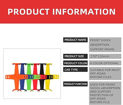 Vista 7 de PRO CAKEN Soporte universal de horquilla de motocicleta de 10.6 pulgadas, protección de horquilla de plástico, protector de horquilla
