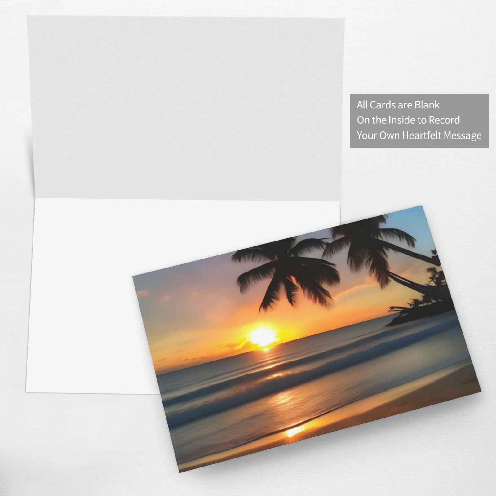 Grußkarten Mit Sonnenuntergang & Bergen – 12 Stück, 6 Designs, Blanko Innen (14 X 10,8 Cm)