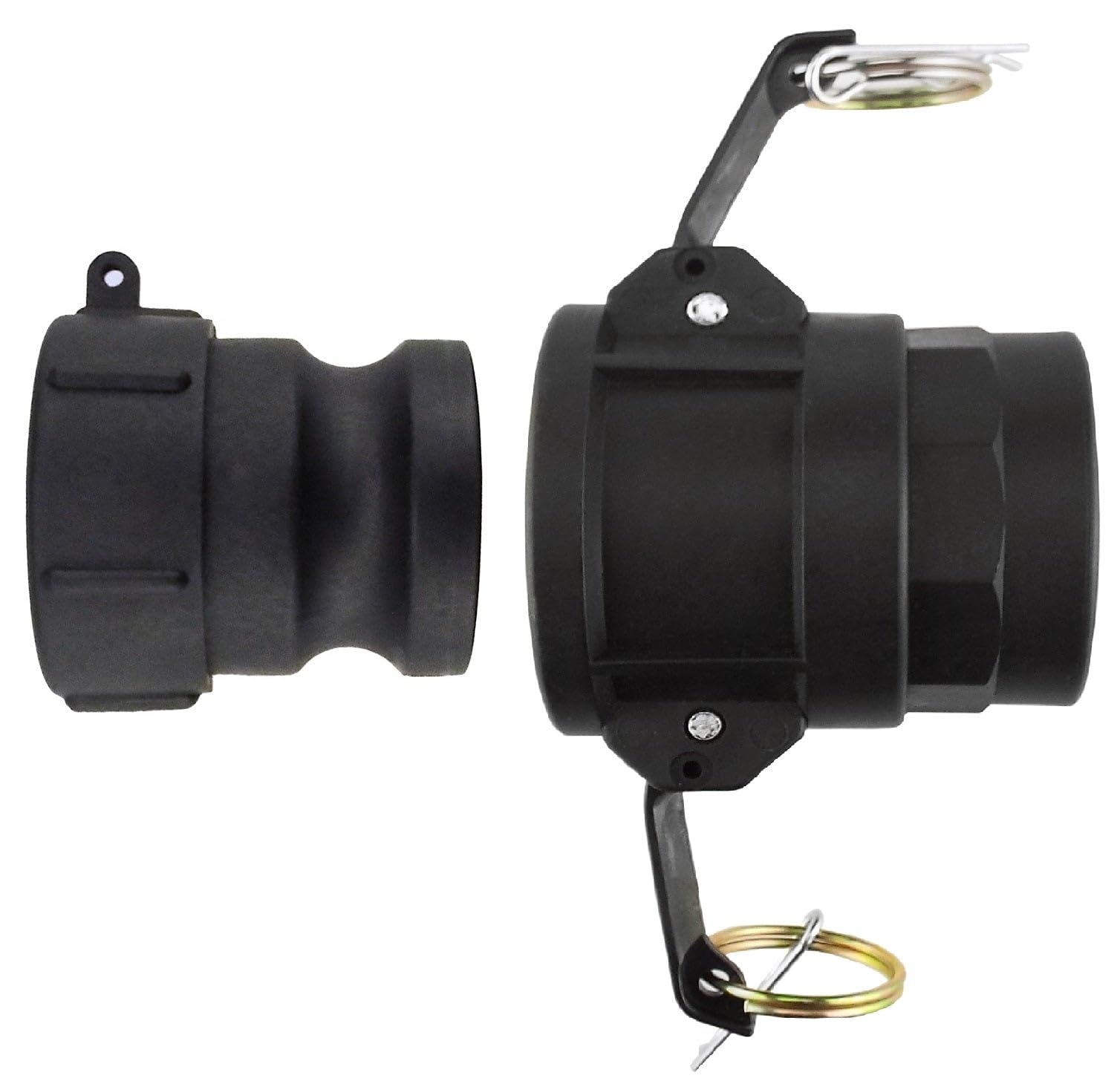 IBC 2" S60x6 to 1.5" Male Camlock Adapter Set with 1.5" Type D Coupling, Polypropylene