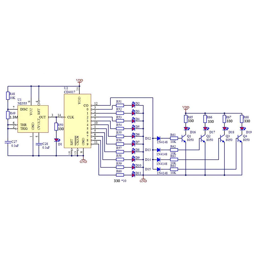 SMD zestaw do ćwiczeń lutowania DIY SMD SMT komponenty CD4017 obrotowy NE555 - ćwiczenia lutowania deska do ćwiczeń DIY