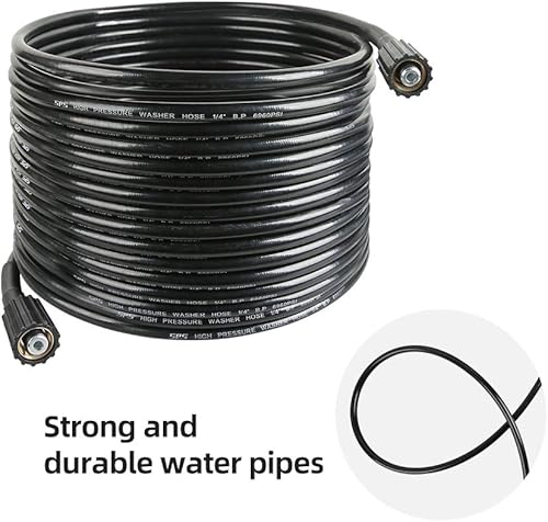 Miniatura 4 de Manguera de lavado a presión de 50 pies x 14 pulgadas, manguera de repuesto para la mayoría de las marcas, rosca de latón M22 de 0.551 in o M22 de