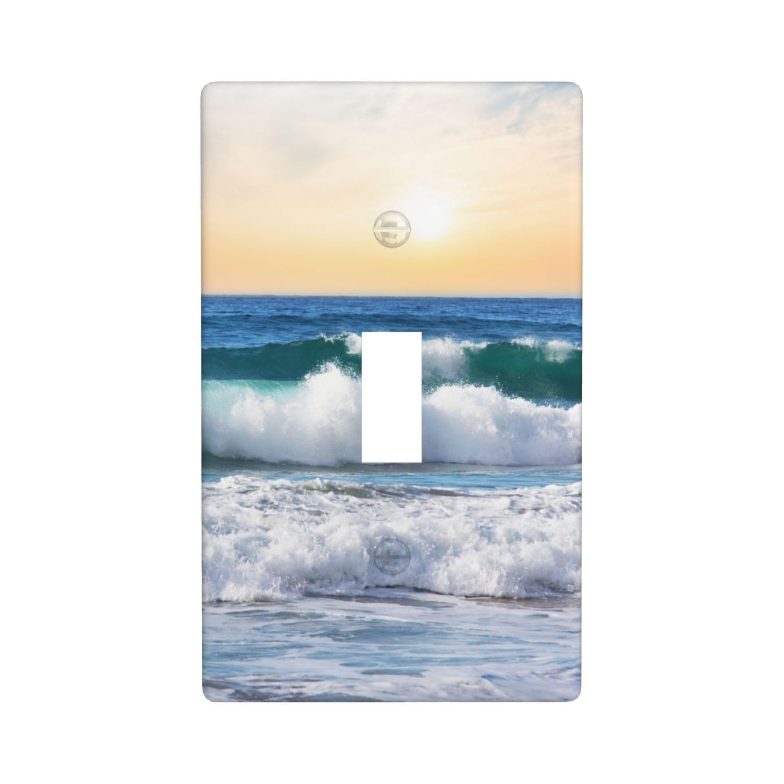 Placa para interruptor de olas al atardecer: funda decorativa de pared de 1 banda para salón
