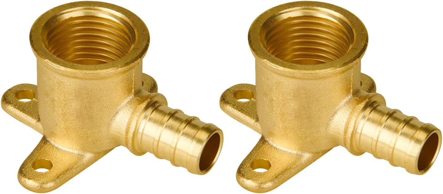 2-Pack 1/2" Pex Drop Ear Elbow, No Lead Brass, Pex Fittings 1/2 inch, NSF, UPC Certified