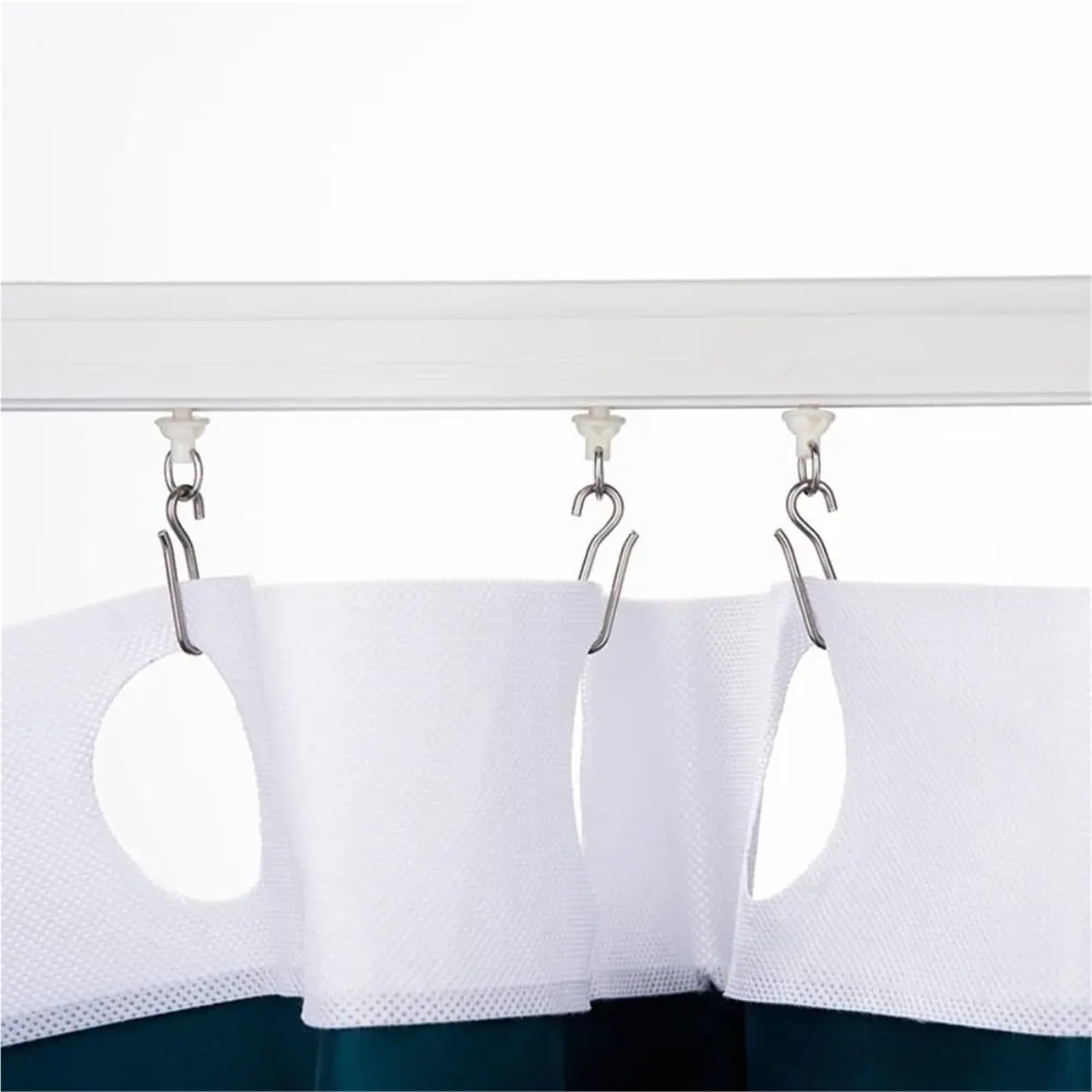 Shower Curtain Rings 20Pcs S Shaped Curtain Track Hooks Metal Drape Ceiling Drapery Hook Pin Pinch Pleat Convenient Shower Hanger