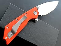 Vista 5 de Eafengrow EF335 Cuchillos plegables con hoja D2 y mango G10, cuchillo plegable de bolsillo EDC de 5 pulgadas cerrado con clip (naranja)