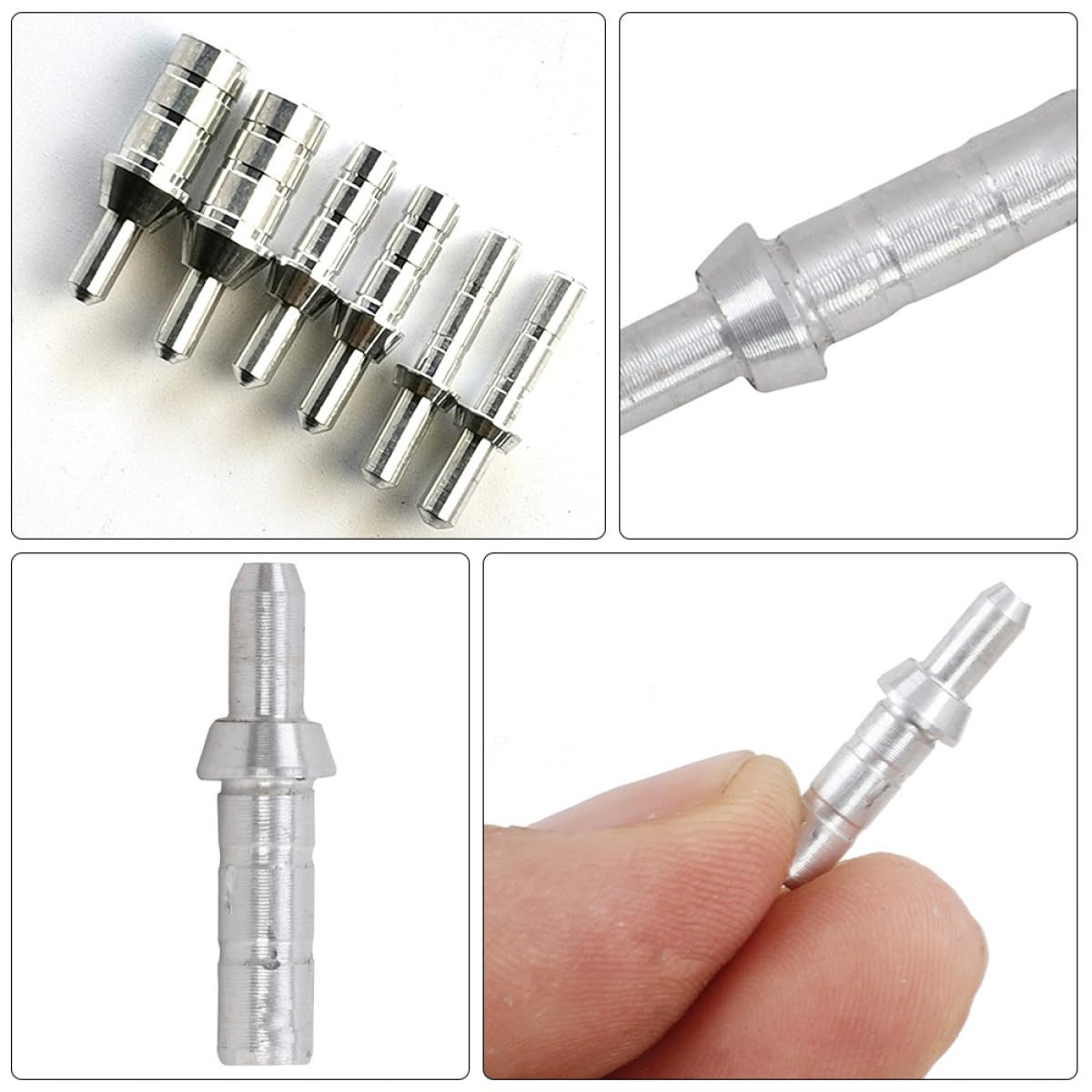 Veemoon Encoche en Aluminium 4,2 Mm Intérieur, 40 Pièces, Accessoire de Tir à L’Arc, Remplacement pour Arc à Poulies, Adapté à L’entraînement
