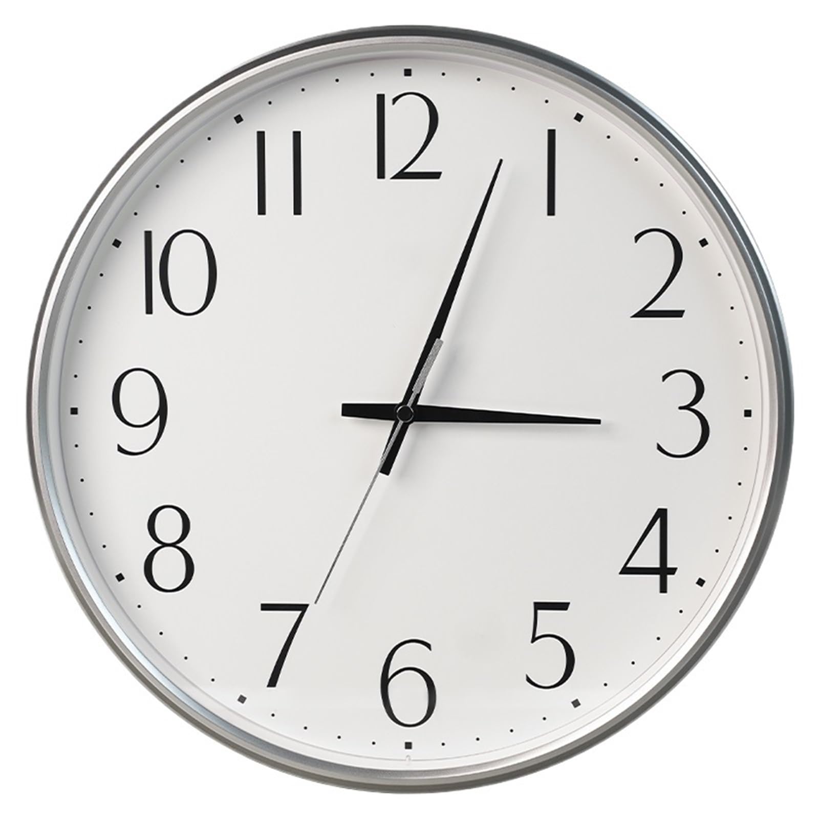 Aioneer Wall Clock Wall Clock Minimalist Elegant Silent Operation Battery Powered Versatile Design-Silver