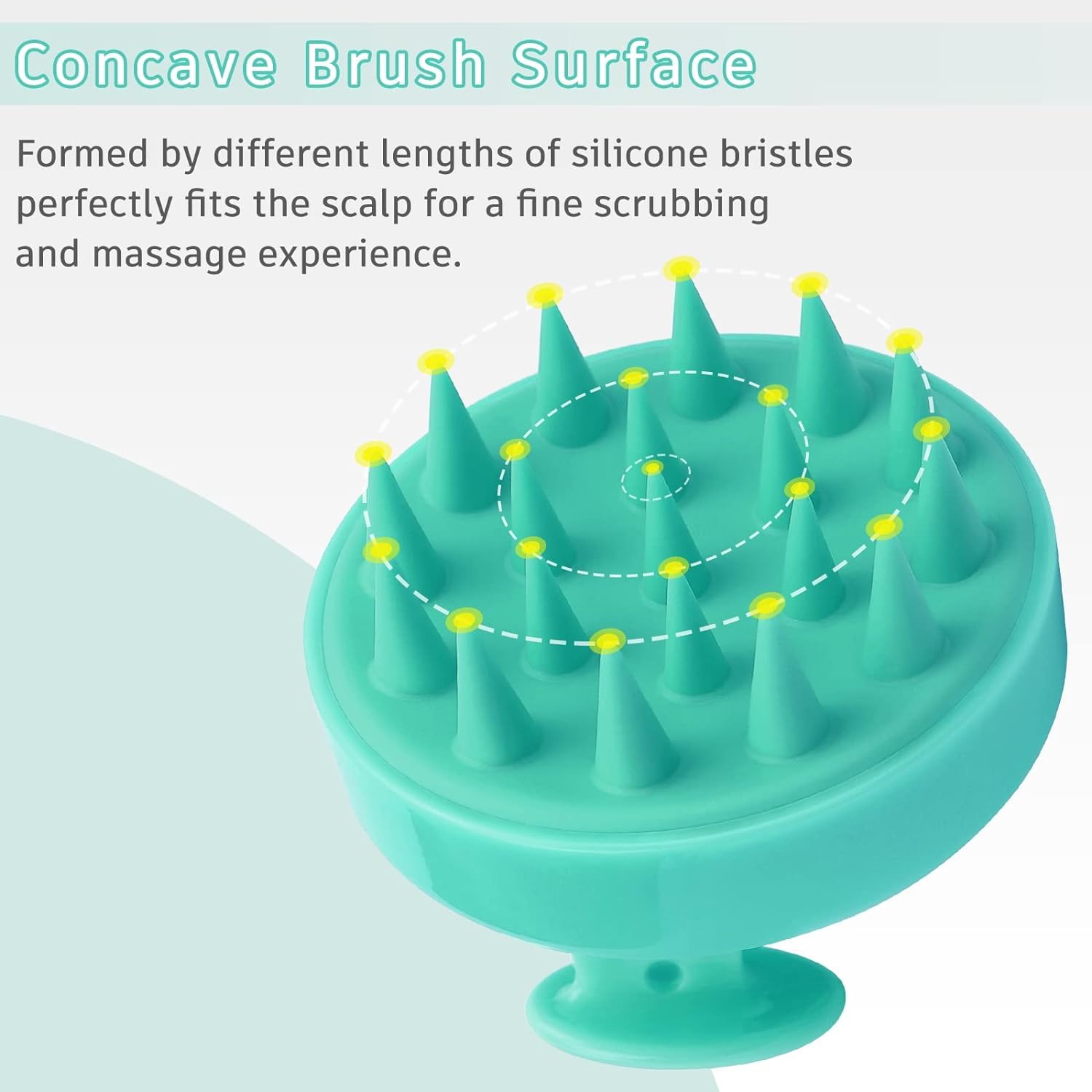 Keli Scalp Massager Shampoo Brush, Soft Silicone Hair Scrubber for Washing Hair, Wet and Dry Hair Scalp Care Brush, Shower Brush Scalp Scrubber Exfoliator with Bristles for Dandruff Removal 1