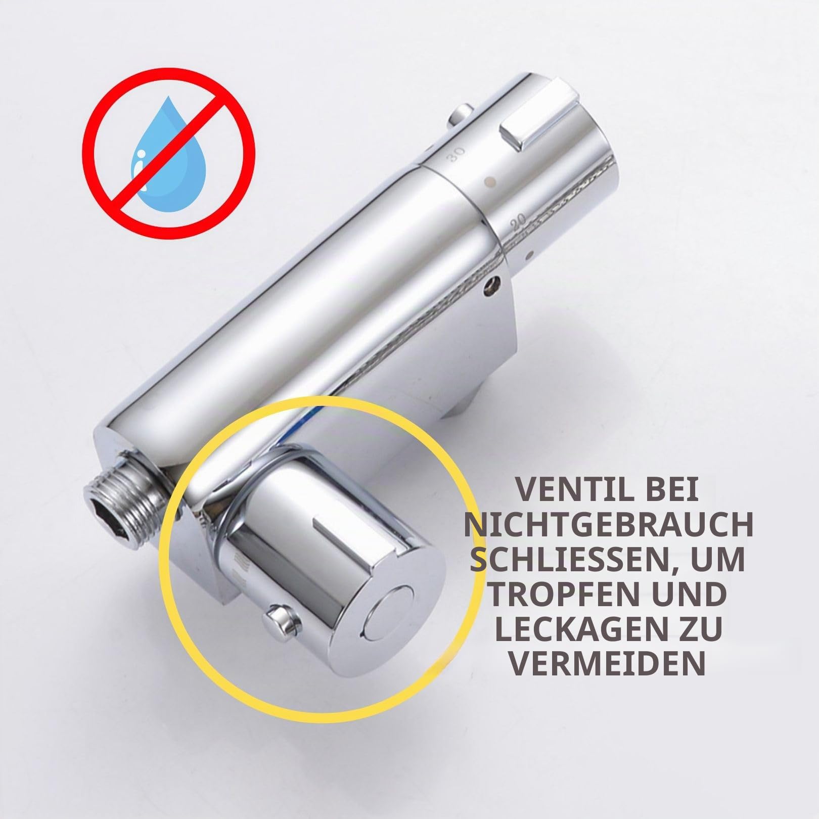 Thermostatische Bidet-Dusche aus Messing, muslimische Duschbrause | Wandmontage mit wasserdichter und rostfreier Funktion | Sprühschlauch für Toilette und Badezimmer, Chromfarbe