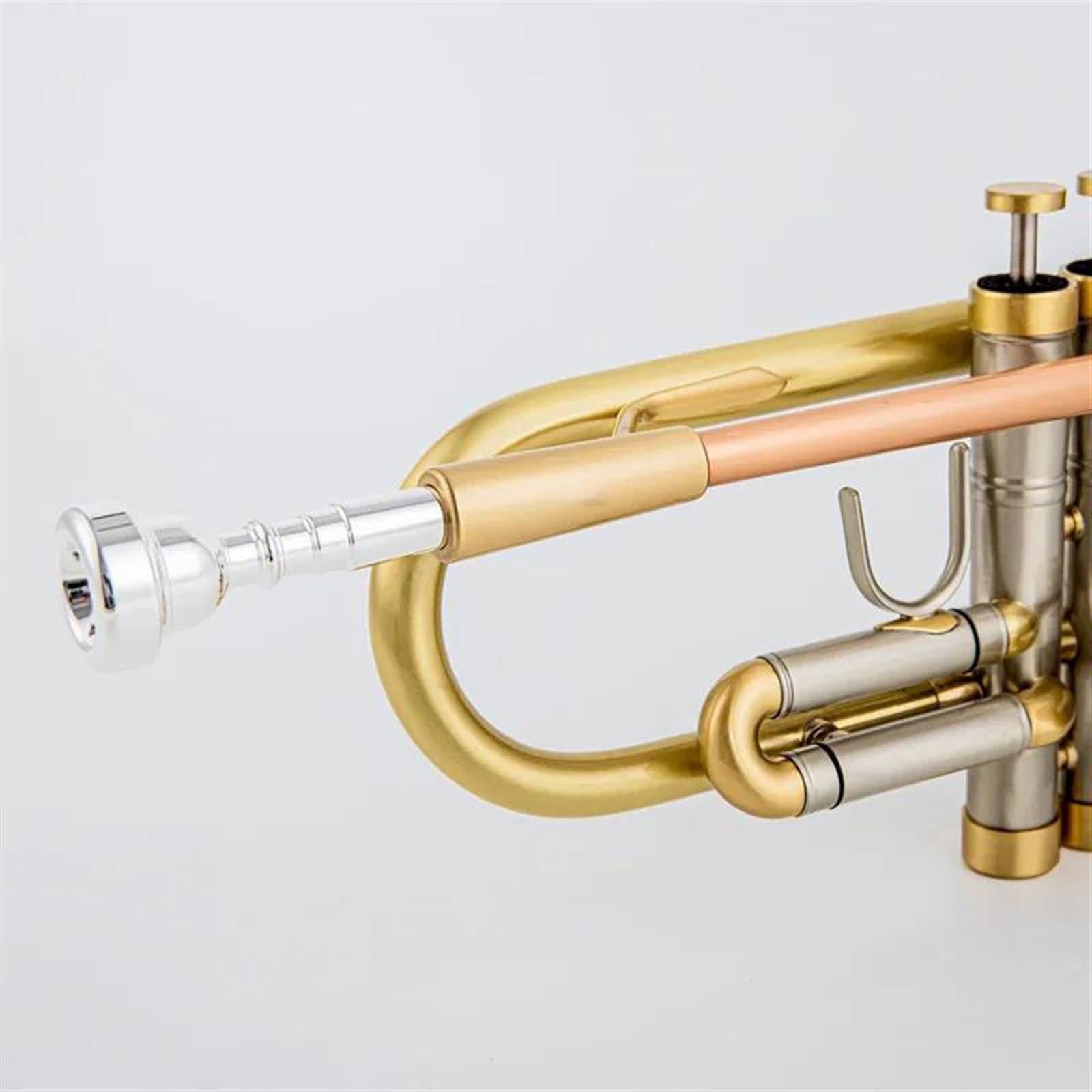 Standard Trąbka Trąbka Bb Płaski Mosiądz Złoty Malowany Wykwintny Trwały Mosiądz Instrument Muzyczny Z Trąbką Rękawiczki Pasek Etui