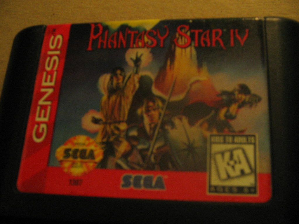 פראָנט view of the Phantasy Star IV Sega Genesis game cartridge