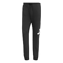 adidas Uomo Essentials Big Logo French Terry Pant, Black, White, L