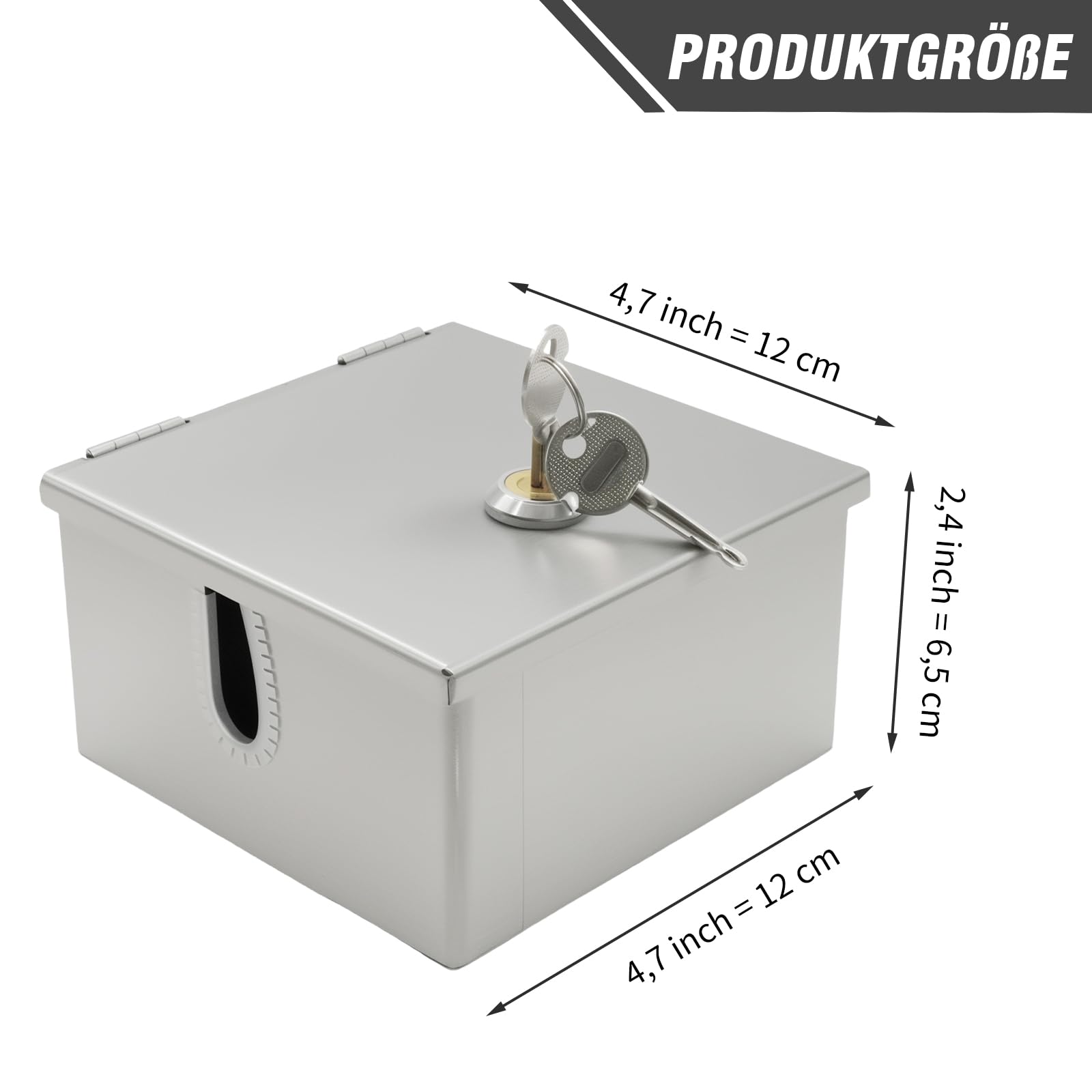 120 mm × 120 mm × 65 mm resistente al agua armario con caja de acero inoxidable, adecuado para la protección de enchufes exteriores y una fuente de alimentación segura (120 mm x 120 mm x 65