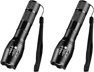 Vagocom 2Pack LED Super Bright Flashlight,Mini Zoomable Torch Lamp Light with High Lumens,Pocket EDC Gadgets Tools for Men Dad Him Gifts,Camping,Hunting,Emergency(6*AAA Battery Included)