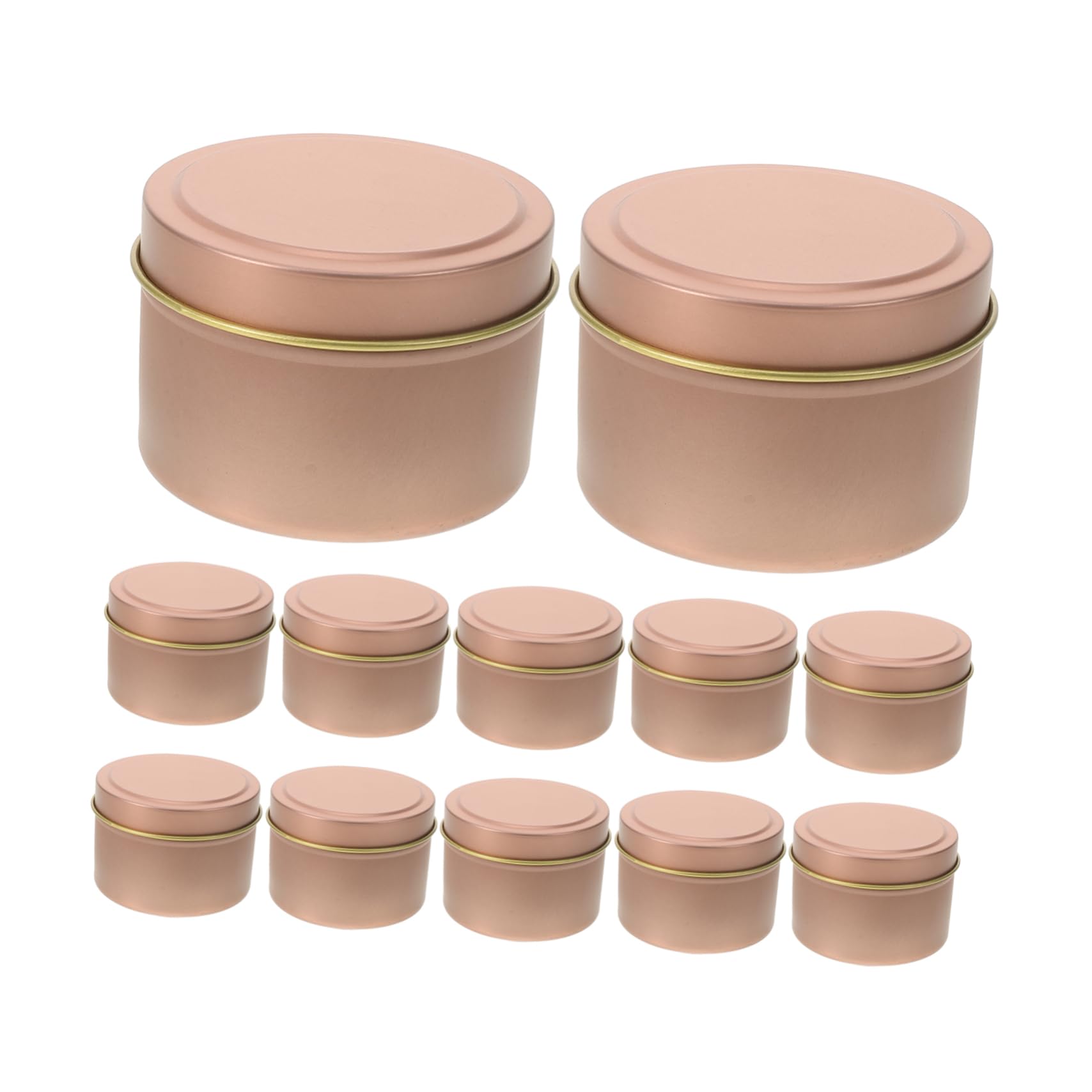 Cabilock 12pcs Candle Tins with Lids Metal Containers for Candle Making for Storage Frosted Finish for Home Decor