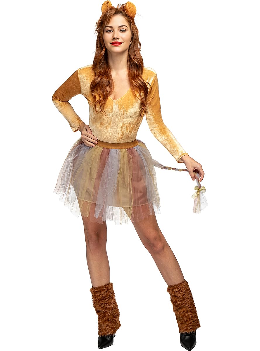 Funidelia | Disfraz de leona para mujer Animales, Desierto - Disfraz para adultos y divertidos accesorios para Fiestas, Carnaval y Halloween - Talla L - Marrón