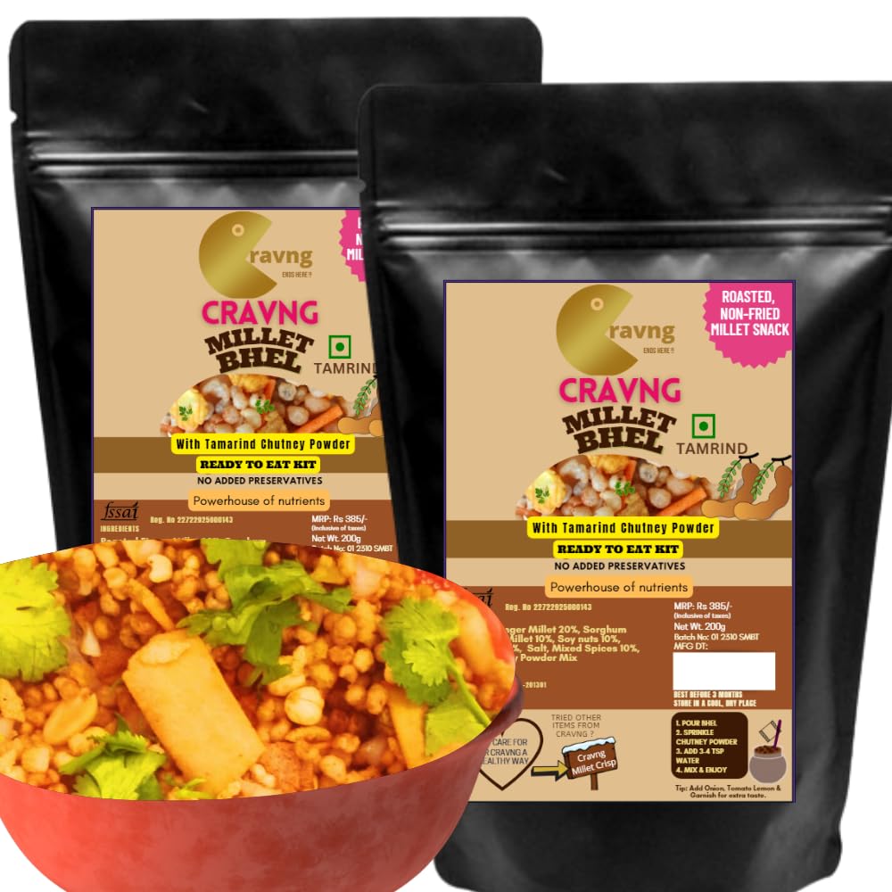 See full amazon price history chart for Cravng Millet Bhel | ROASTED | NO PALM OIL | Instant Bhelpuri kit | 400g | Healthy Snacks with Zero Trans Fats | Imli Chutney (Tamrind Bhel, 200g) Cravng Millet Bhel | ROASTED | NO PALM OIL | Instant Bhelpuri kit | 400g | Healthy Snacks with Zero Trans Fats | Imli Chutney (Tamrind Bhel, 200g) (B0CLHF9XH1) Amazon Price History, Amazon Price Tracker
