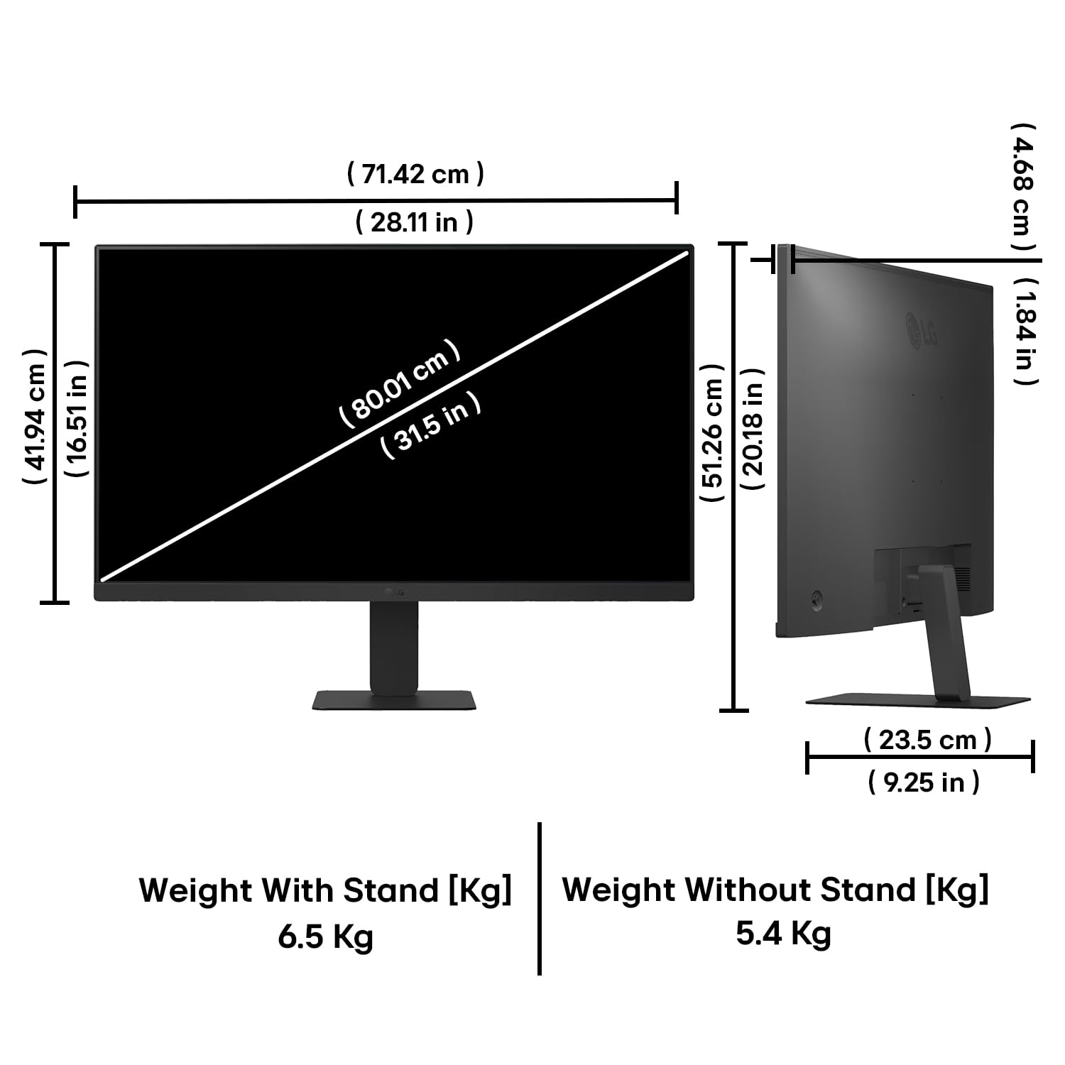 LG 32U631A Smartchoice 80.01cm (32 Inch) QHD (2560x1440) IPS Monitor, sRGB 99% (Typ.), HDR10, USB-C(15W PD), HDMI, 3 Side Virtual Borderless, Anti-Glare, Reader Mode, Flicker Safe, Slim Stand, HP Out — Amazon image 4