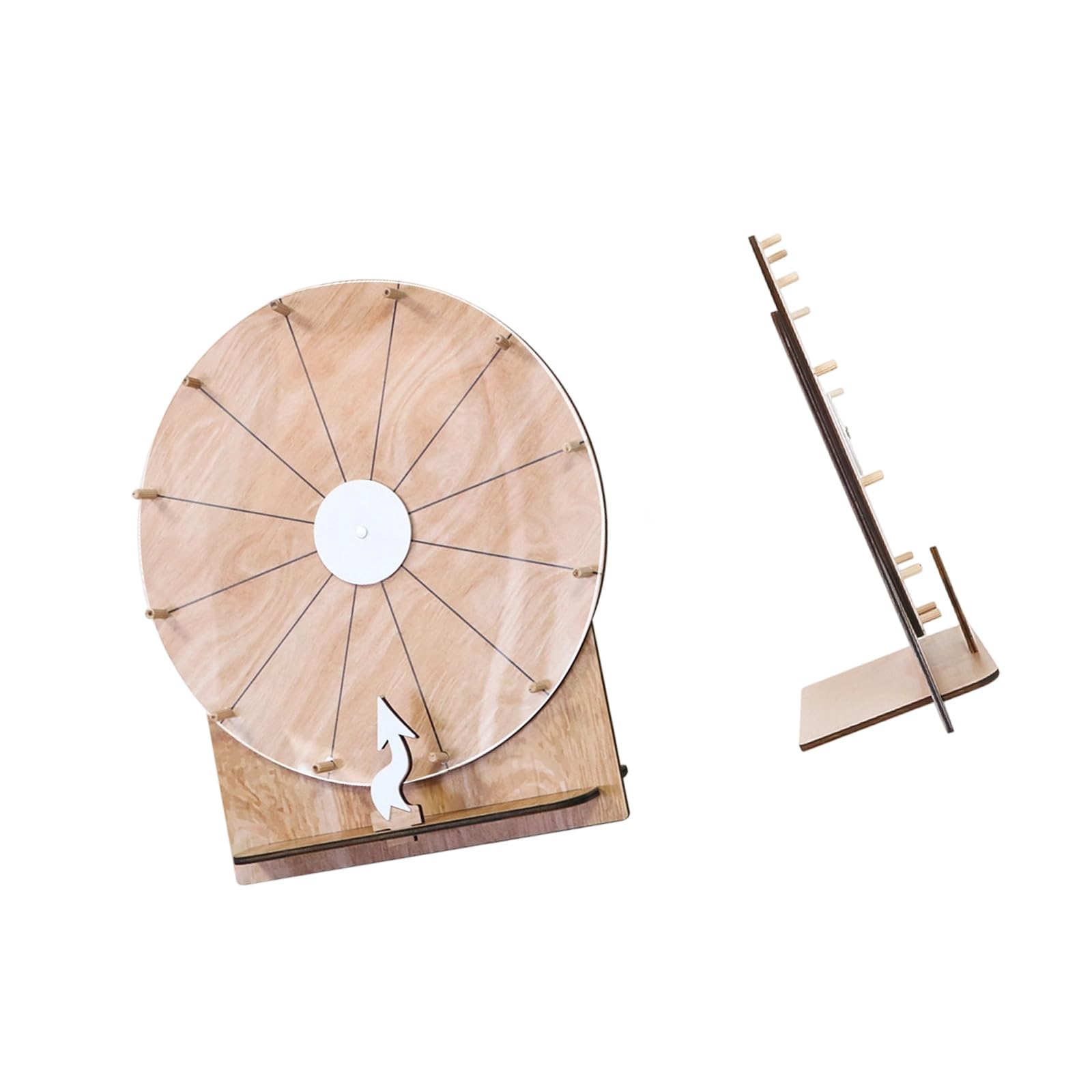 Whoasyst Writable Rotating Game Wheel Erasable Wood Lottery Wheel for Birthday Parties Classroom Game Festival Celebration Event Raffle