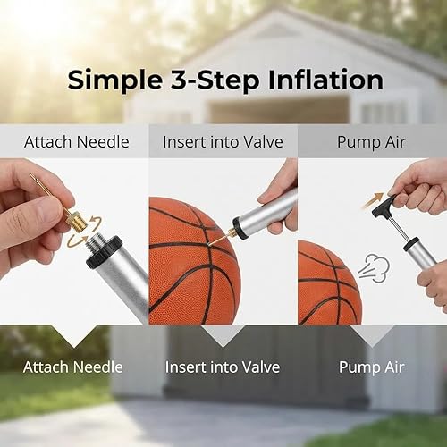 Miniatura 4 de Paquete de 10 agujas de bomba de bola, agujas de bomba de aire para bolas con estuche de almacenamiento, compatible con bomba manual y bomba