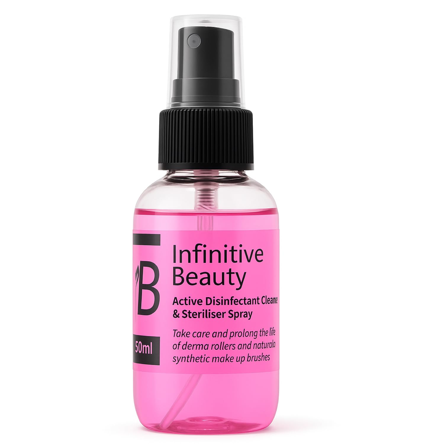 Active Disinfectant Cleaner & Sterliser Spray For Derma Rollers & Make Up Brushes- Cosmetic Brush Cleaner Removes Make Up From Brushes- Take Care & Prolong The Life Of Derma Rollers & Natural & Synthetic Brushes- Easy Spray On Use- 50ml