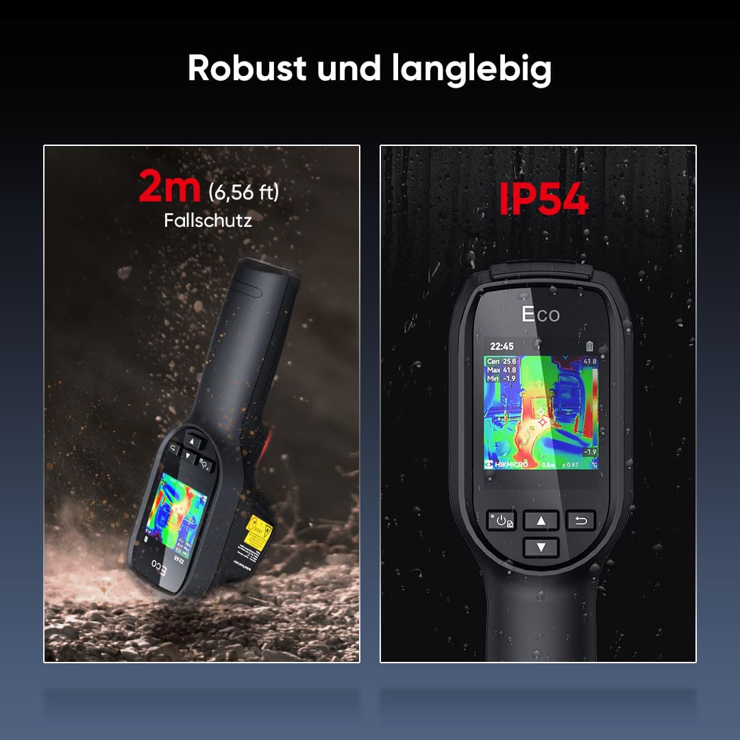 HIKMICRO Wärmebildkamera SuperIR 240 x 240 IR-Auflösung/9.216 Pixel 25 Hz Bildwiederholrate, -20°C bis 550°C Infrarot-Thermometer, ECO Kompakte handheld Thermokamera mit Laserpointer