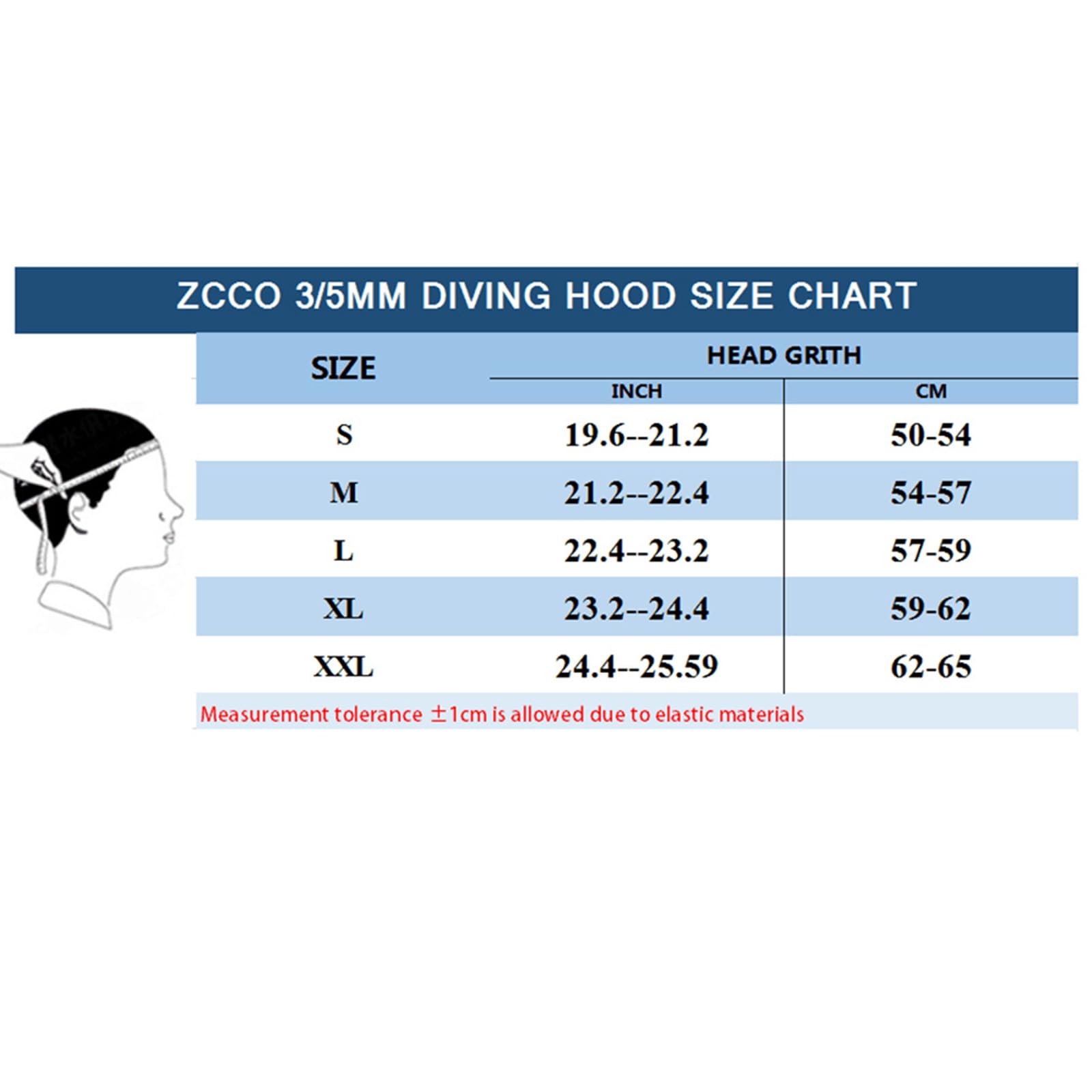 ZCCO Cuffia da immersione in neoprene 3 mm per subacquea, surf, kayak, nuoto