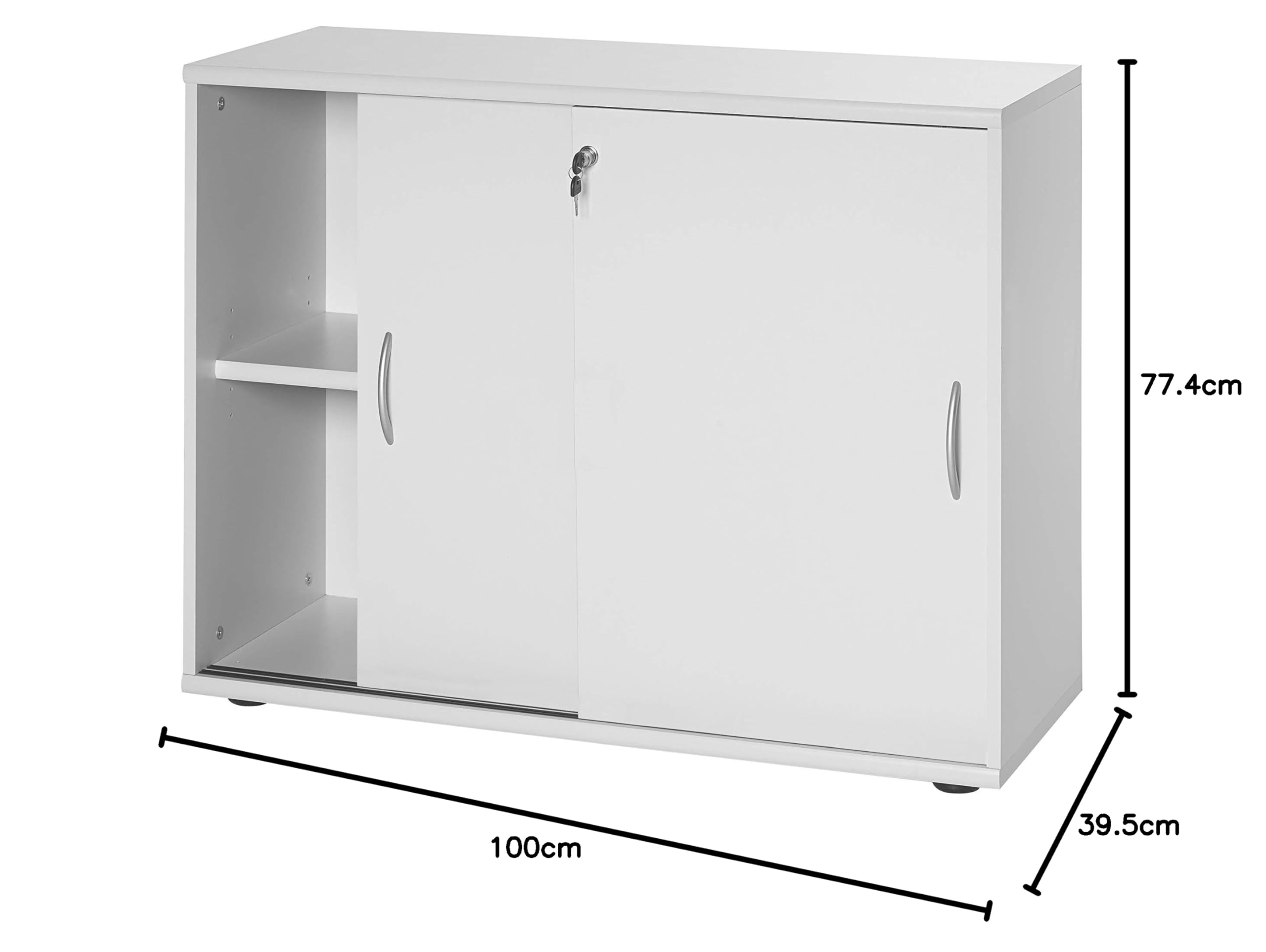Möbelpartner Aktenschrank, lichtgrau, ca. 100,0 x 39,5 x 77,4 cm