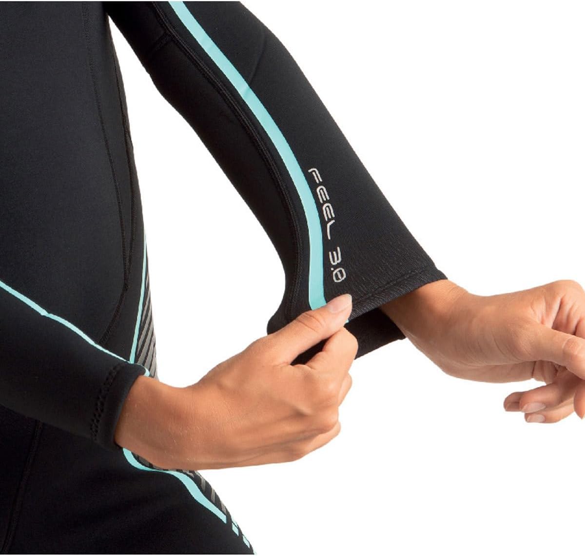 SEAC Feel Lady, one-Piece Ultra-Elastic 3 mm Neoprene Wetsuit with Back Zipper for Diving, Snorkelling and Freediving, Black