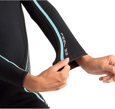 SEAC Feel Lady, one-Piece Ultra-Elastic 3 mm Neoprene Wetsuit with Back Zipper for Diving, Snorkelling and Freediving, Black