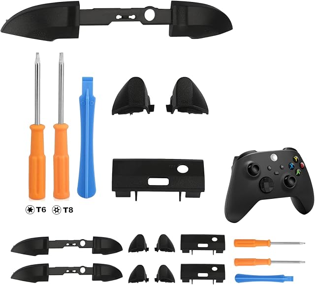 ANOTHEE 2 Set Replacement LB RB LT RT Bumpers Buttons Set with T8 T6 Screwdriver Repair Parts Kit Compatible with Xbox Series Controller Gamepad