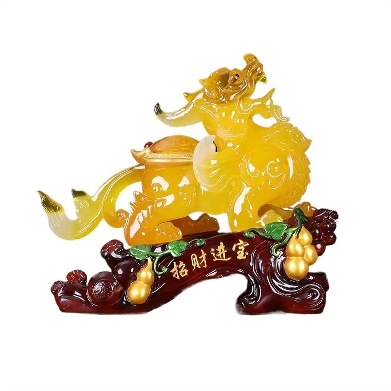 Ornements Pixiu Feng Shui en résine : statuette gauche taille M pour salon et bureau