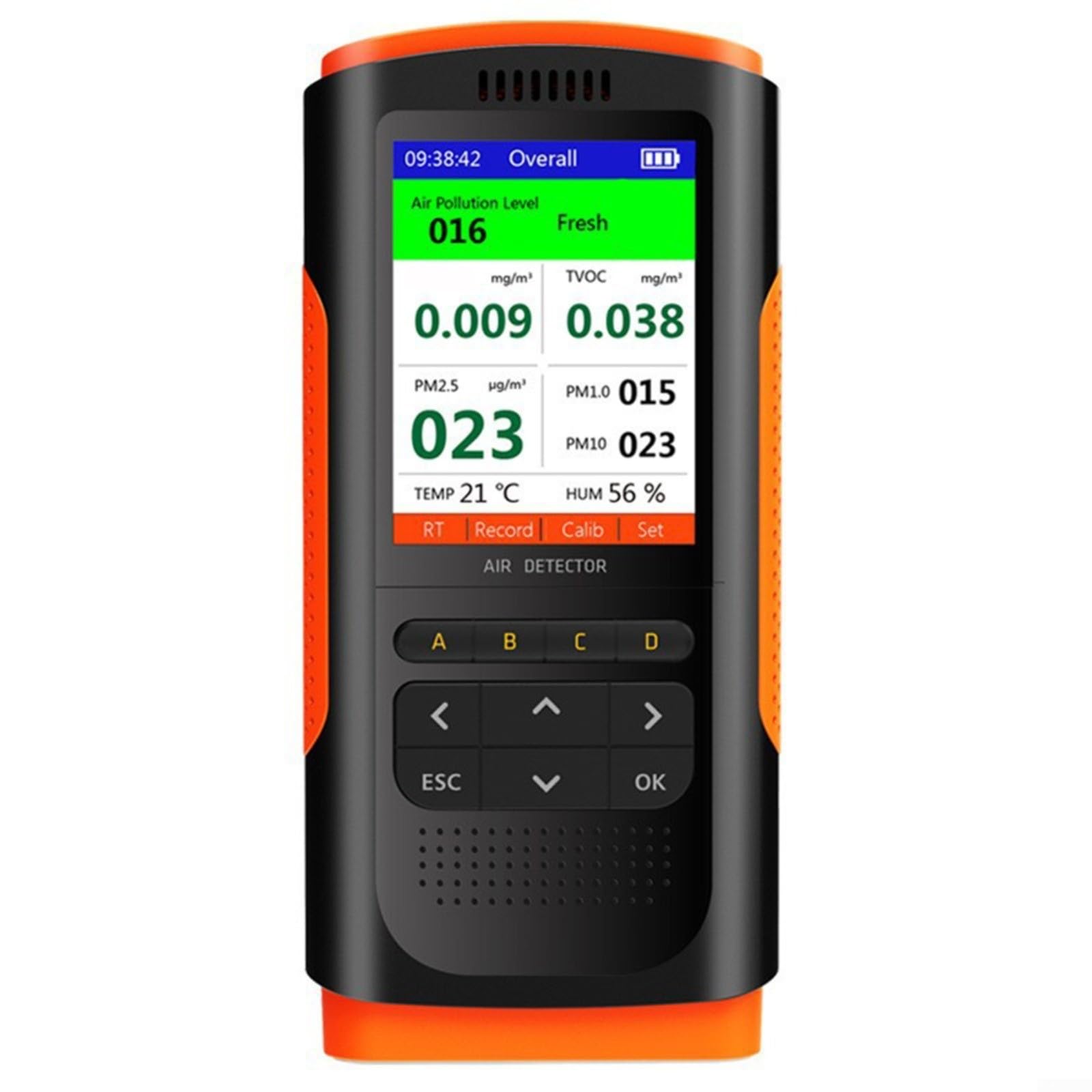 Moniteur de qualité de l'air avec écran LCD de 2,8 pouces pour PM2.5/PM10