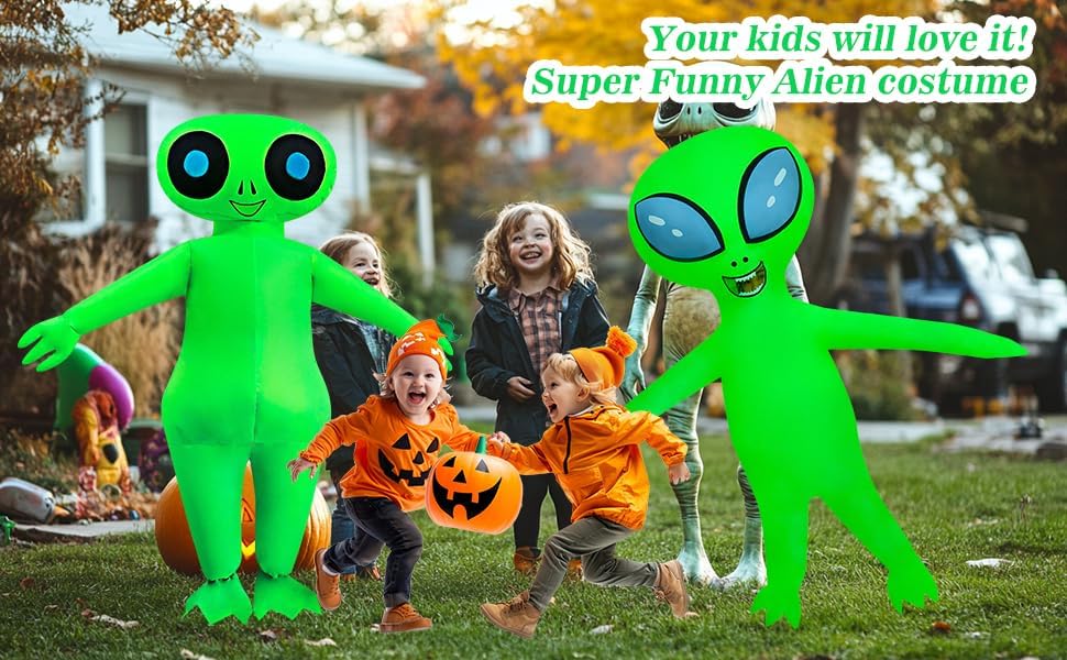2 Packs Inflatable Alien Blow Up Costume Adult Inflatabe Suit for Halloween Party/Birthday/Carnival - Image 9