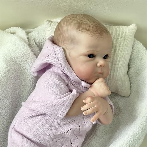 Miniatura 8 de Anano Muñecas realistas Reborn de bebé niña de 20 pulgadas de vinilo de silicona completa muñeca durmiente de cuerpo real, pelo arraigado a mano,