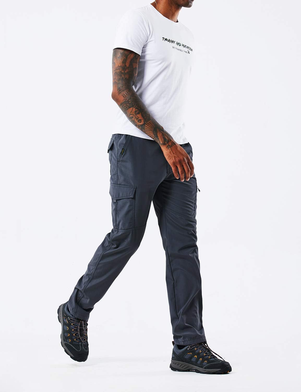 Men's Outdoor Hiking Pants Lightweight and Thick Fleece Cargo Climbing Camping Ski Trousers