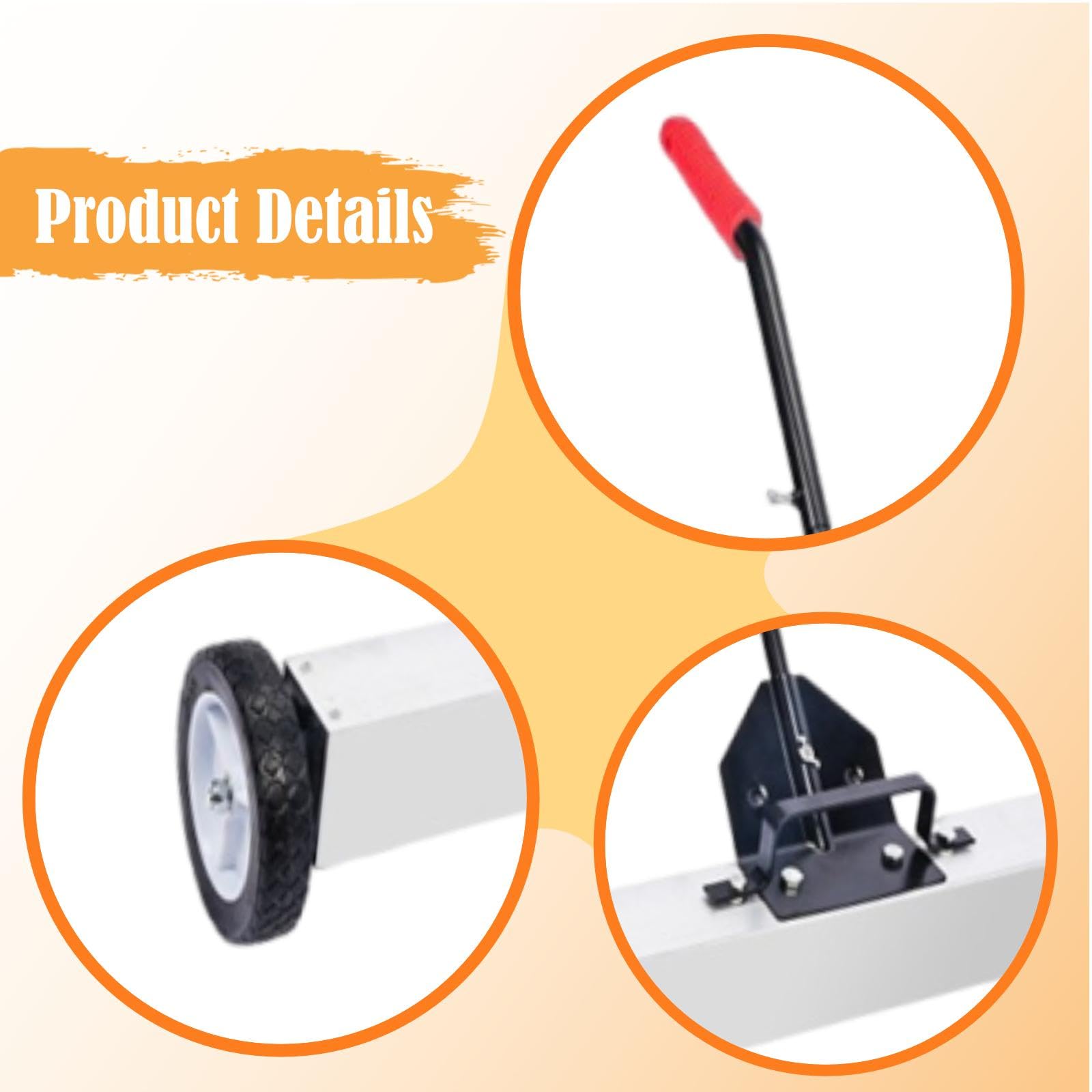 Barredora de Rodillos, Recolector de Metálicas, Herramienta para Techos, Tipo Empuje, para Reparación de Automóviles Y Oficinas, 24 Inch
