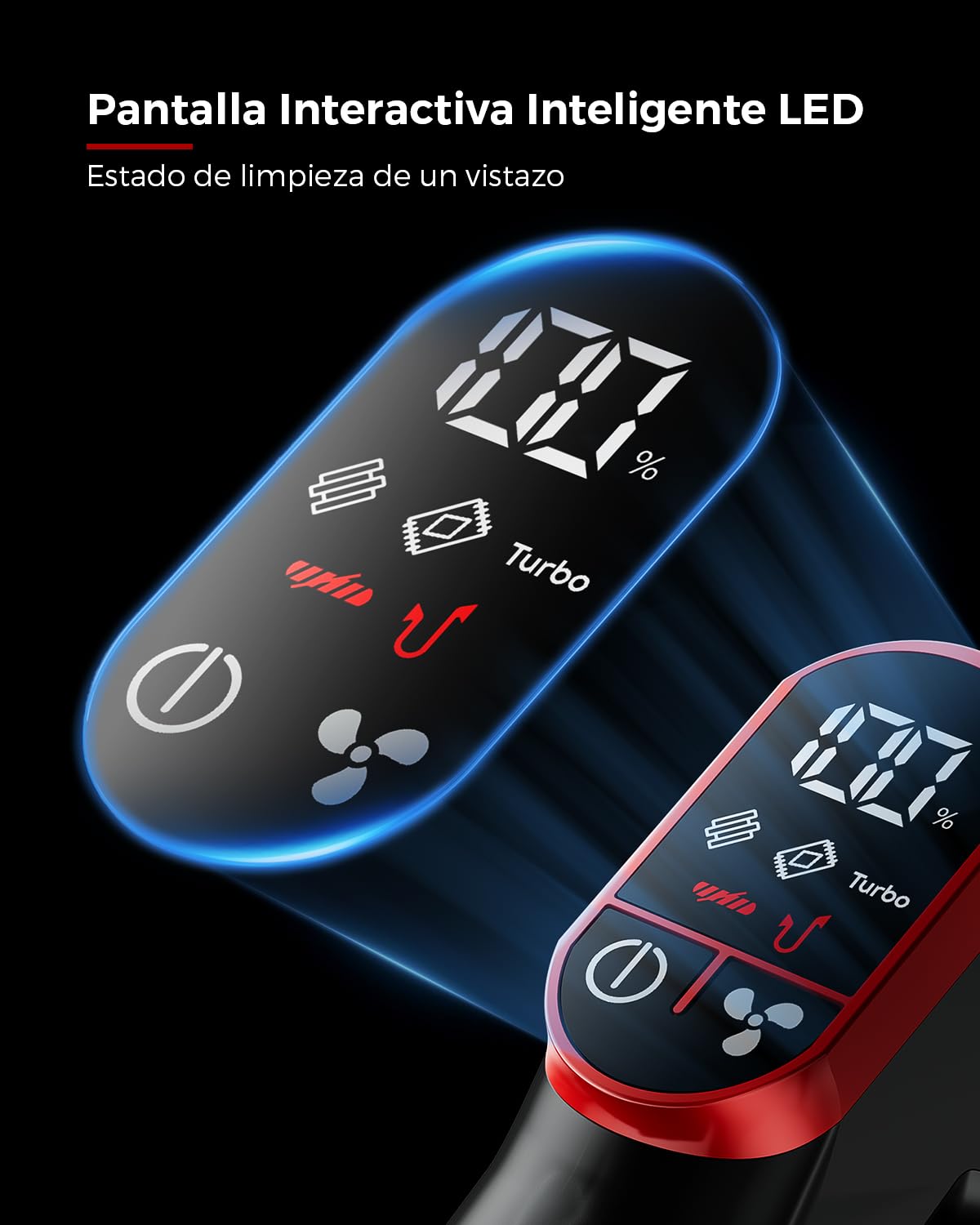 VACTechPro Aspiradora sin Cable, Aspirador Vertical, Rojo y Morado | 55KPa/600W/70Min Escoba Aspiradora sin Cable, 1.6L Escoba Aspirador sin Cable con Filtración de 8 Capas, Cepillo Antienredos
