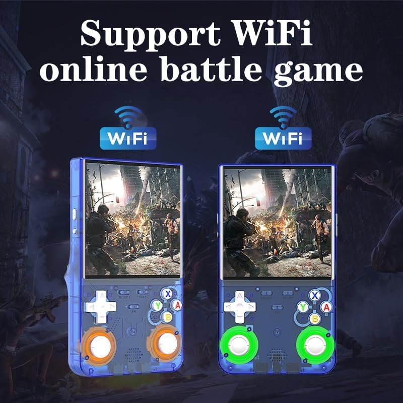 R36 Ultra Retro Handheld Game Console, with 64G Built-in 20000+ Games, 3000mAh Rechargeable, Support 20+ Simulators, Linux System, 4.0 Inch IPS Screen Portable Pocket Arcade (Transparent Blue) - Image 5