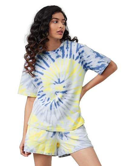 Buy The Souled Store Women Tie Dye: Yellow Spiral Multicolored Solid Co-ord  Sets (X-Large) at Amazon.in