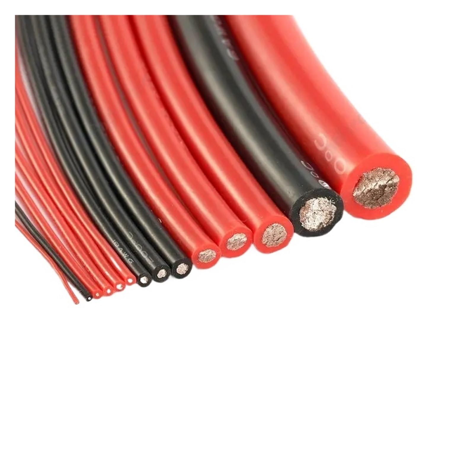 Cable eléctrico de Panel Solar, Cable de silicona resistente al calor, rojo y negro, calibre 24, 22, 20, 18, 16, 14, 12, 10, 8, 6 y 4, for batería de coche(Redandblack,14AWG-2mm2,10m-32.8ft)
