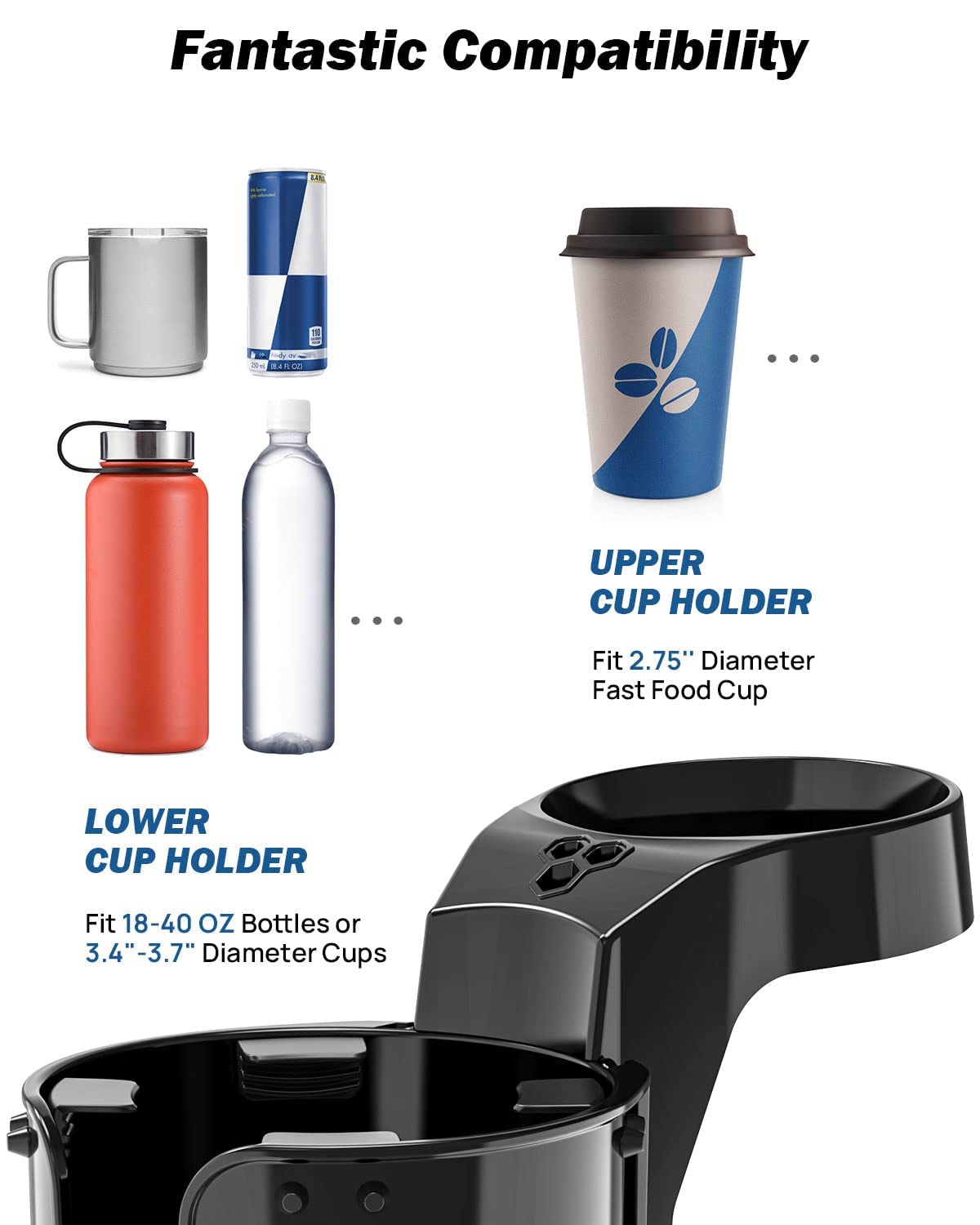 Gripmate with 2 Cup holders and Stowage area campestre.al.gov.br