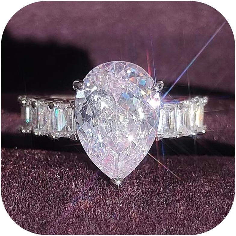 Cubic Zirconia Rings Statement Fashion Silver Rings Wedding Ring Engagement Ring Anniversary Birthday Gifts for Women